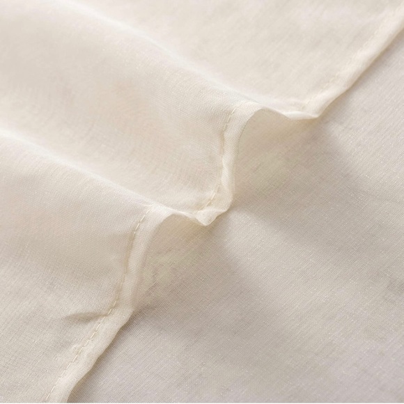 NWT Sheer Ivory curtain panels with pom pom trim - set of 2 - Picture 10 of 13